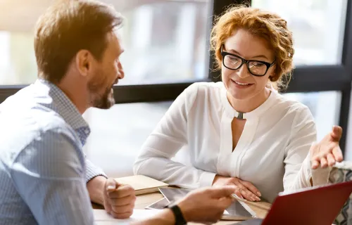professionals discussing records management