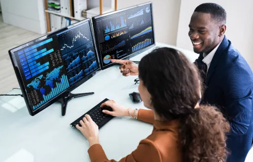 professionals looking at data