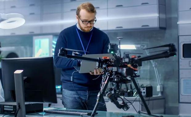 Drone operator programming via laptop