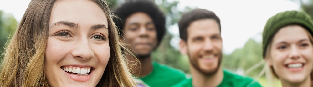 Volunteers smiling